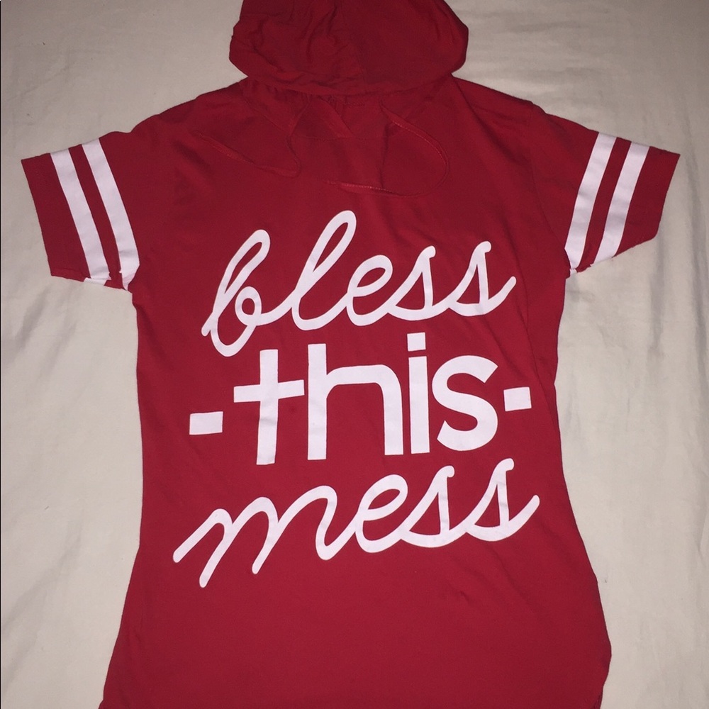 Racing Red Long Shirt w/ Hoodie & Drawstrings